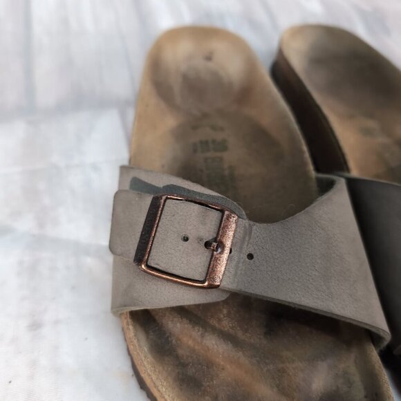 Birkenstock Madrid Gray Leather Slide Sandals – Women’s EU 39 / US 8 - Picture 3 of 9